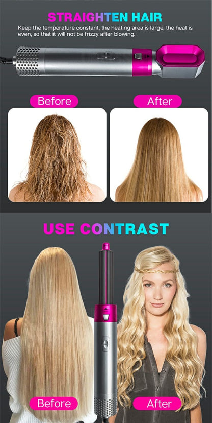 Cepillo Rizador Secadora De Cabello 5 En 1 Eléctrico Multifuncional