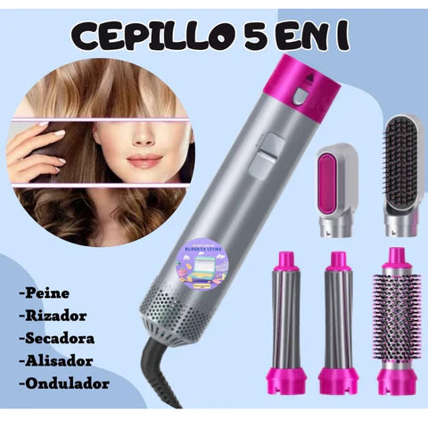 Cepillo Rizador Secadora De Cabello 5 En 1 Eléctrico Multifuncional