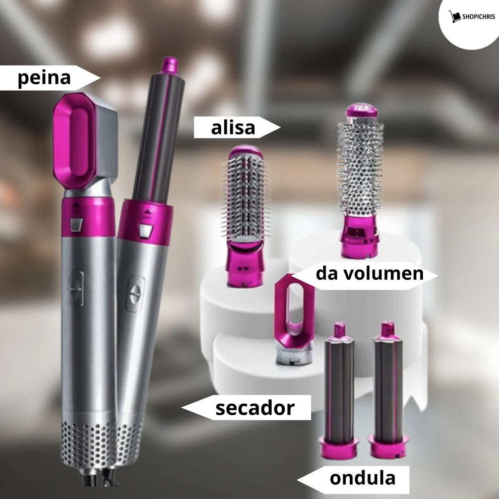 Cepillo Rizador Secadora De Cabello 5 En 1 Eléctrico Multifuncional