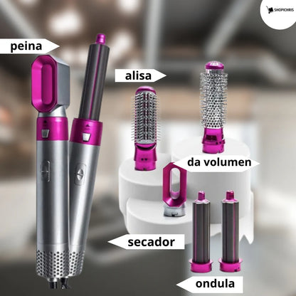 Cepillo Rizador Secadora De Cabello 5 En 1 Eléctrico Multifuncional